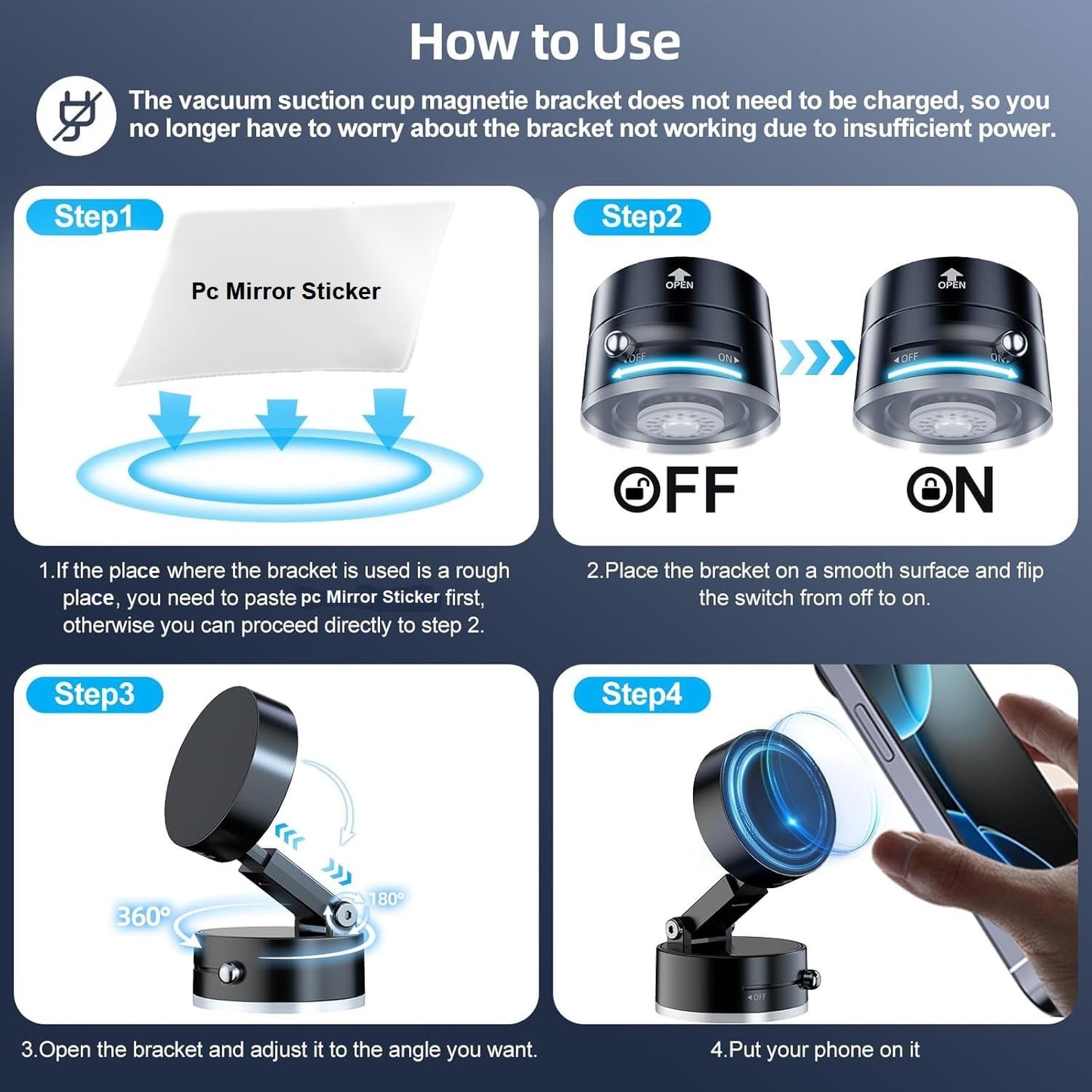 Vacuum Suction Magnetic Phone Stand
