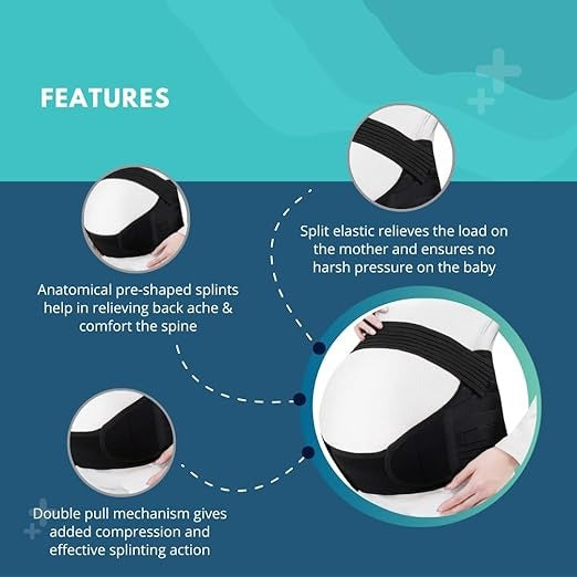 Pregnancy Belt – Maternity Belly Support & Back Relief | Adjustable, Breathable & Comfortable Fit (30"–48")