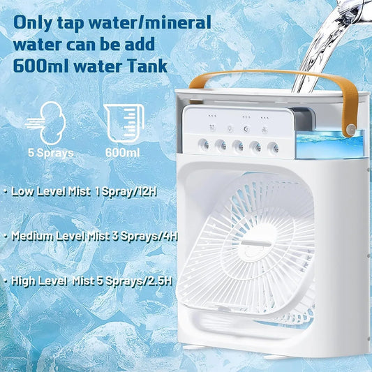 4 in 1 Personal Mini Cooling Fan with Water Mist Spray