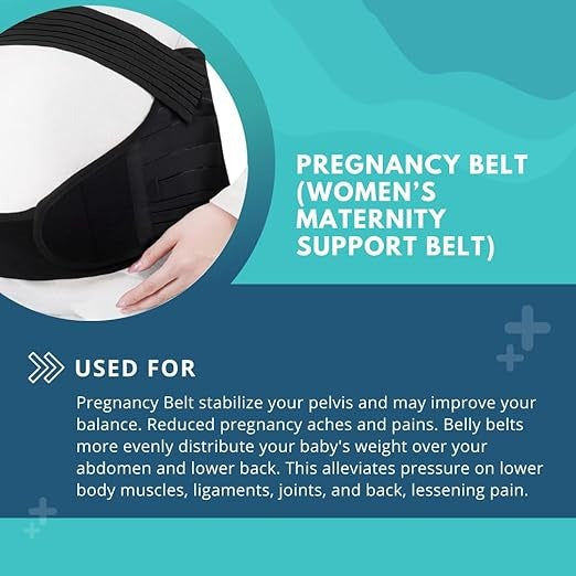 Pregnancy Belt – Maternity Belly Support & Back Relief | Adjustable, Breathable & Comfortable Fit (30"–48")