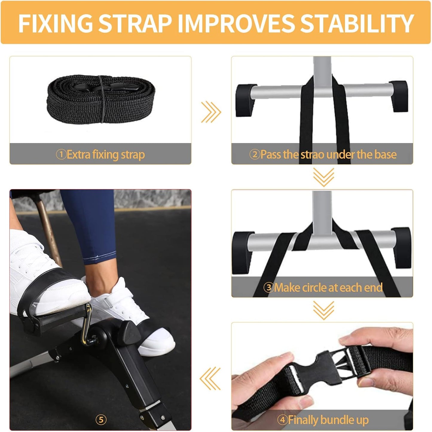 Stepper Exercise Machine Folding Pedal Bike For Home Mini With Adjustable Resistance Fitness Equipment