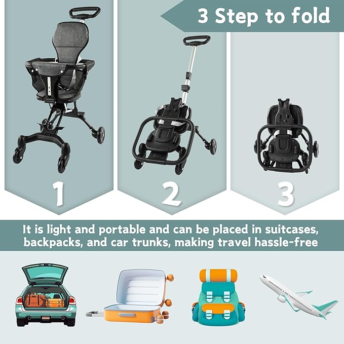 Foldable, Compact Light Weight Baby Stroller Mother's choice with Umbrella and Quality Cushion Seats