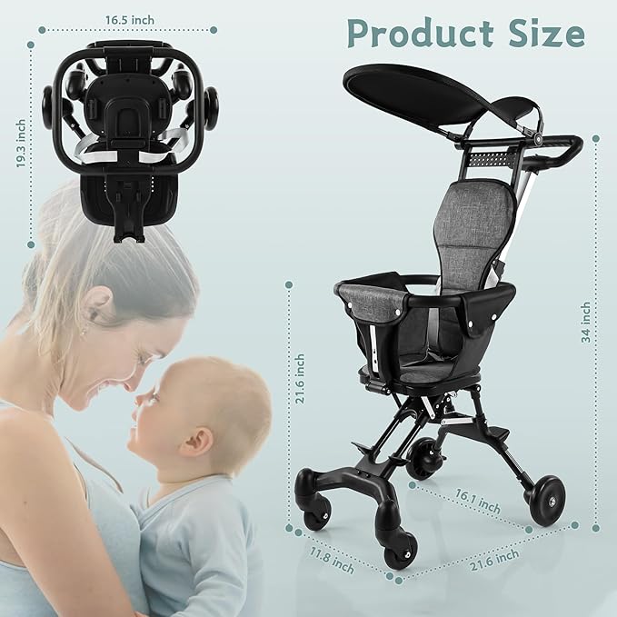 Foldable, Compact Light Weight Baby Stroller Mother's choice with Umbrella and Quality Cushion Seats