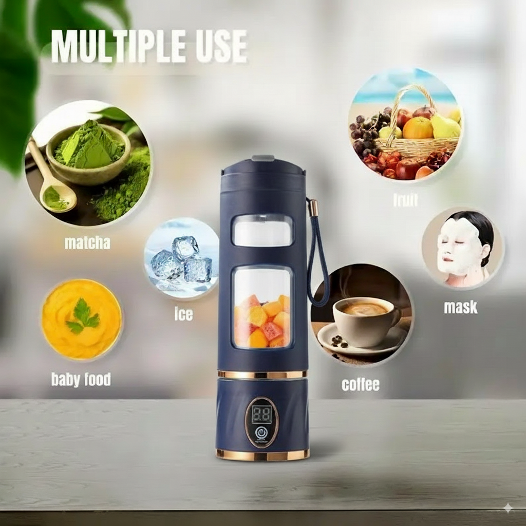 Portable USB Rechargeable Blender & Juicer – Smoothie Maker, Easy-Clean, Durable