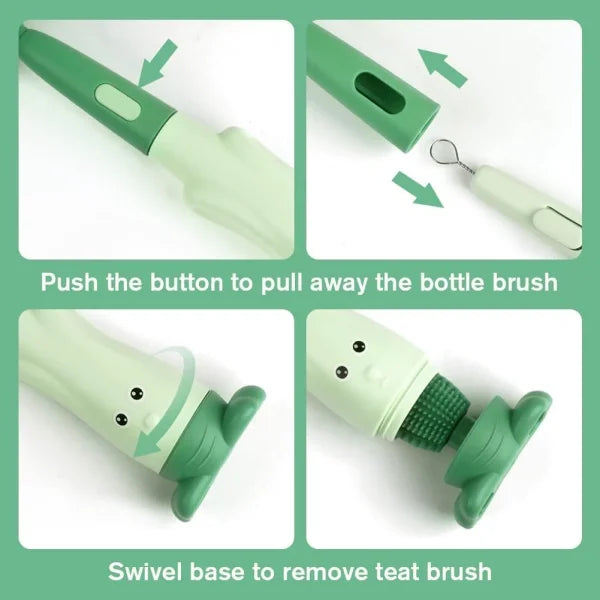 3-in-1 Silicone Baby Bottle Cleaning Brush Set – Pacifier, Straw,
