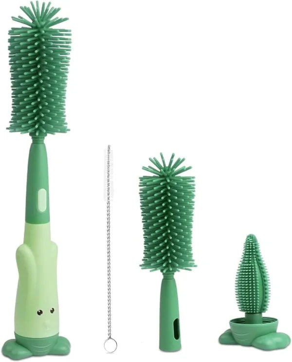 3-in-1 Silicone Baby Bottle Cleaning Brush Set – Pacifier, Straw,