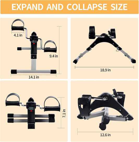 Stepper Exercise Machine Folding Pedal Bike For Home Mini With Adjustable Resistance Fitness Equipment
