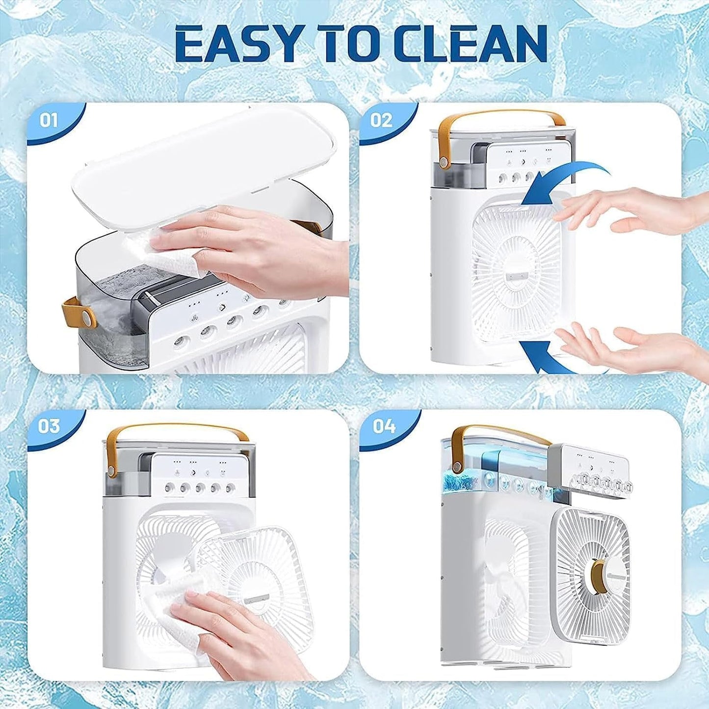 4 in 1 Personal Mini Cooling Fan with Water Mist Spray